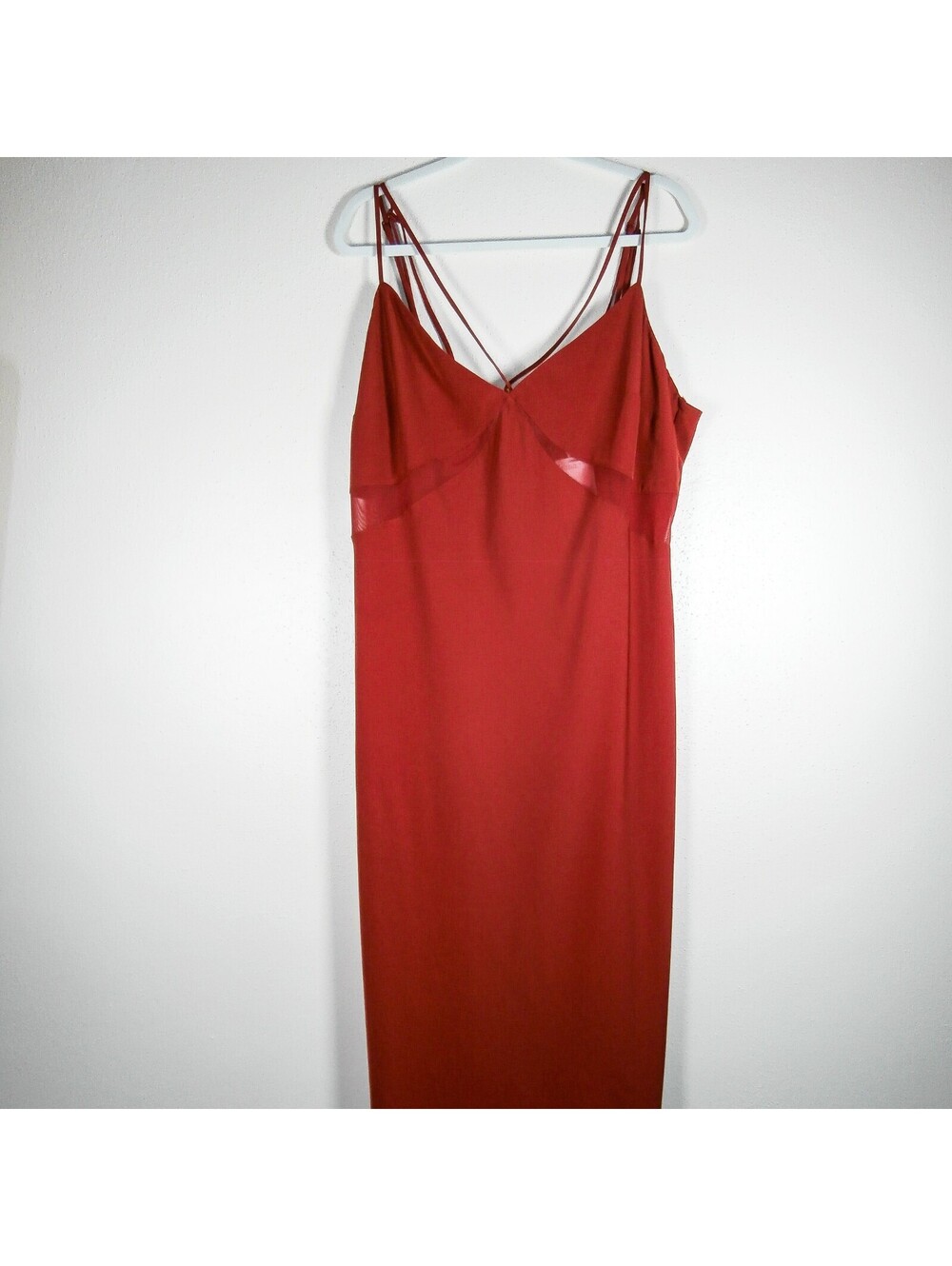 Divided H&M Midi Slip Dress Red Strappy V-Neck Coquette Y2K Resort Sz XL